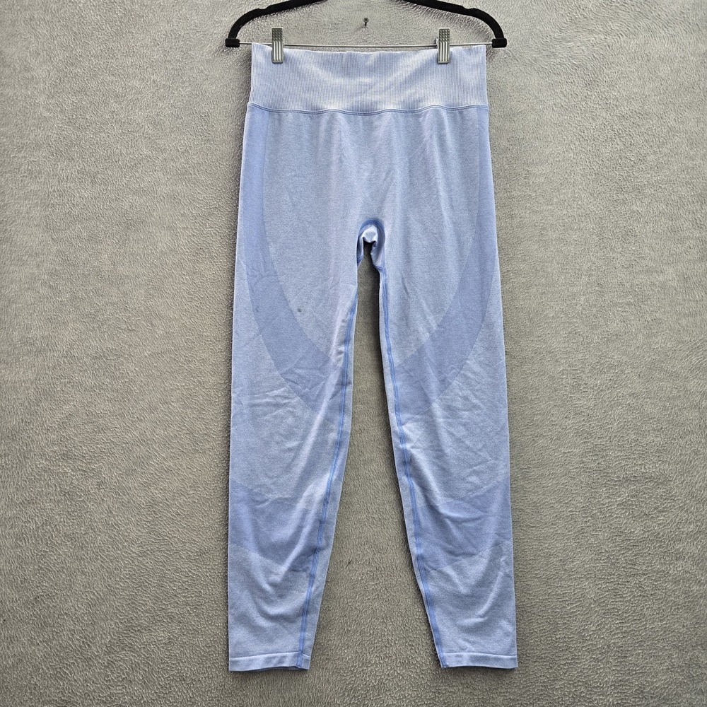 PINK Women Activewear Pants L Blue Legging Colorblock Yoga Slim 25" READ